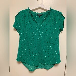 41 Hawthorn green polkadot blouse L